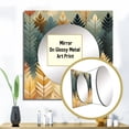 thumbnail image 3 of Designart "Forest Chevron Fantasy" 0 Gray Large Square Mirror - Square Bedroom Mirror Printed Wall Decor - Glam Square Printed Wall Mirror Art, 3 of 5