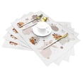 thumbnail image 2 of XMXT Woven Placemats Set of 6, Cute Forest Animals Stain Resistant Table Runner Anti-Skid Place Mats for Dining Table, 12 x 18 inches, 2 of 6