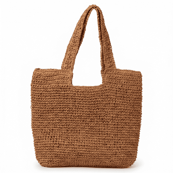 Large Soft Woven Straw Beach Tote Bag for Women, Summer Shoulder Purse Handbag for Vacation