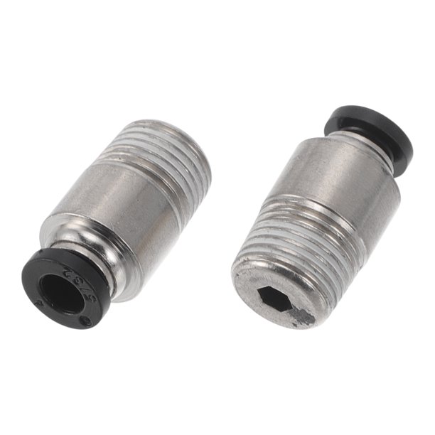 Conectores de aire Push para ajustes únicos 5/32" Conector neumático de inserción de plástico y metal 1/8" BSPT 2 piezas tono negro y plata