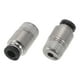 thumbnail image 1 of Conectores de aire Push para ajustes únicos 5/32" Conector neumático de inserción de plástico y metal 1/8" BSPT 2 piezas tono negro y plata, 1 of 7