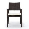 thumbnail image 2 of Pemberly Row Outdoor Dining Chair Set of 2 Contemporary Wicker Brown Fabric, 2 of 10