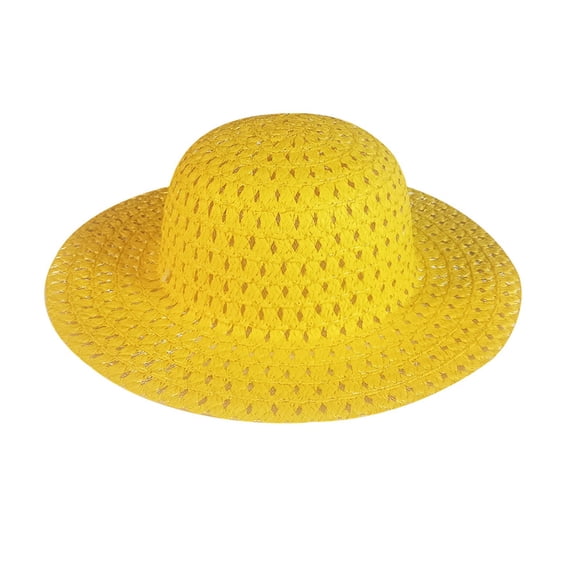 HUANLEDASH Easter Bonnet Straw Hat for Kids DIY Easter Straw Woven Hat Spring Party Summer Beach Accessory for Easter Party Fancy Dress Supplies