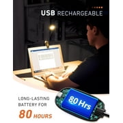 Victsing Rechargeable Book Light for Reading at Night, 2 Pack, 80H Reading, 3 Brightness Levels & 3 Color Temperatures, Lightweight Flexible Clip on Reading Lights for Books in Bed