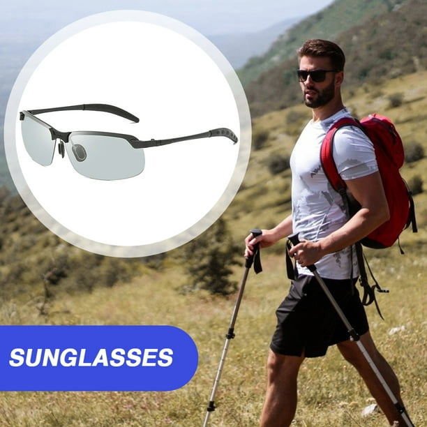 Peggybuy Men Anti UV Polarized Glasses Outdoor Fishing Sports Photochromic  Sunglasses 