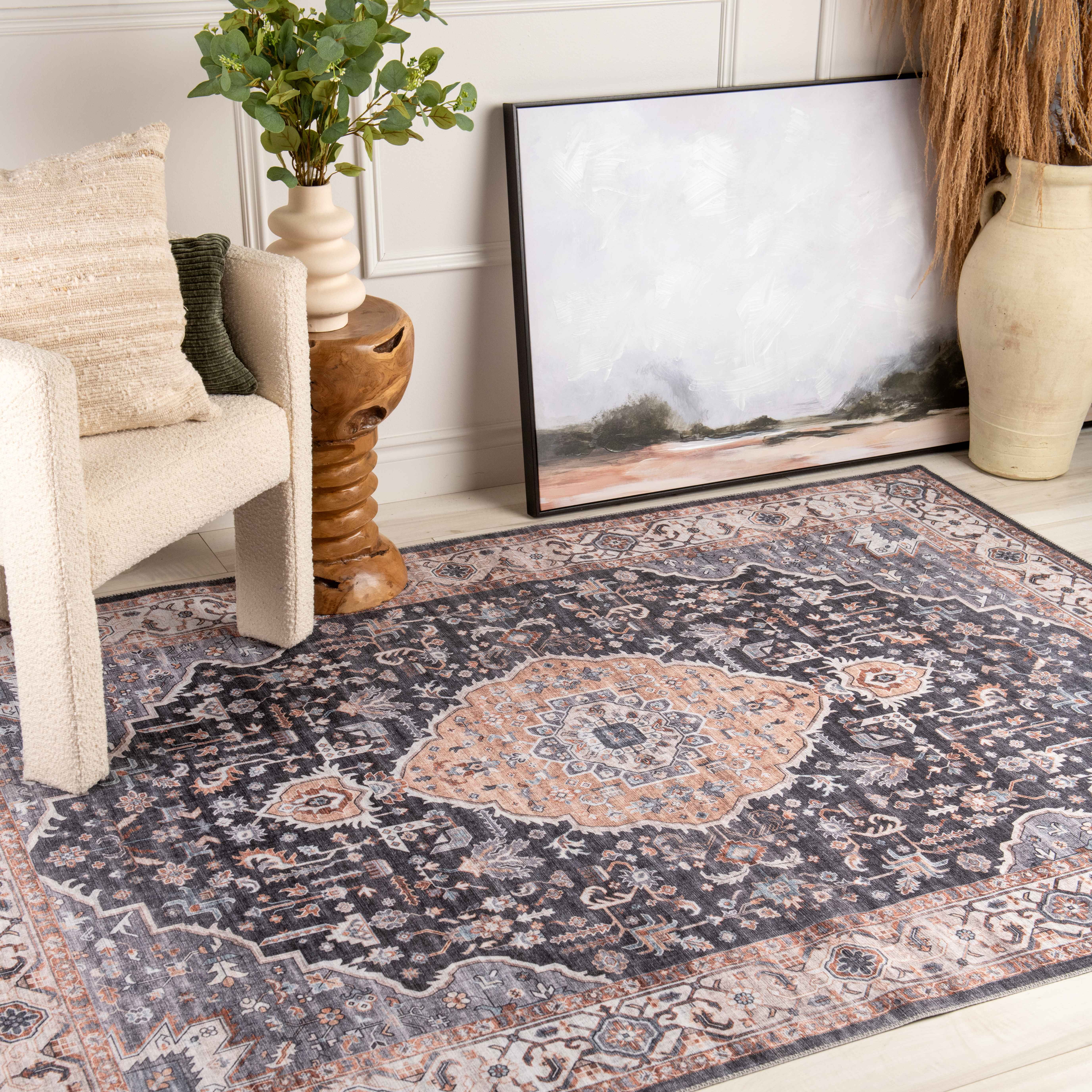 Rug Branch Emir Collection Traditional Oriental Water-Repellent Area Rug