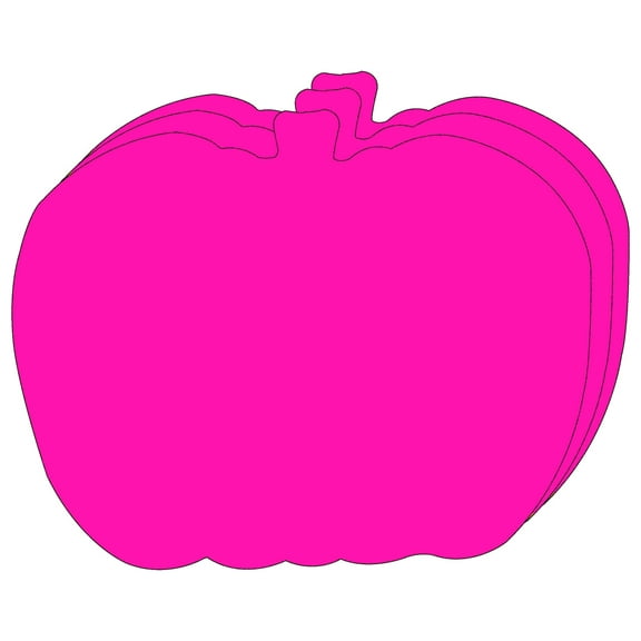 SHAPES ETC.  Pretty in Pink-O-Ween Pumpkin Bright Neon Single Color Super Cut-Outs- 8" x 10"