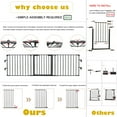 thumbnail image 6 of Ktaxon Foldable Entryway Fence Metal Indoor 29"H Large Size, 3PCS Dog Gates Playpen, Pet Exercise Enclosure, Black, 6 of 13
