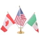 thumbnail image 1 of 1 juego de banderas de escritorio de Estados Unidos, Canadá y México, bandera nacional con asta para centro de mesa de oficina, eventos deportivos campestres., 1 of 6