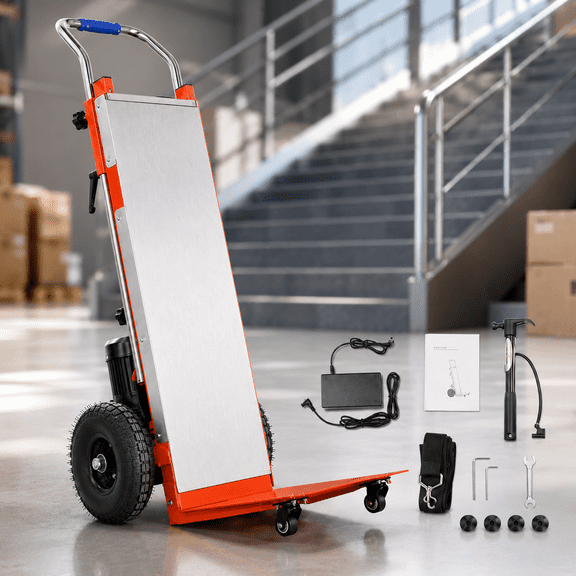 RXFSP 880LB Capacity Electric Stair Climbing Hand Truck – Heavy-Duty Motorized Dolly for Straight & Curved Stairs, Effortless Heavy Load Transport