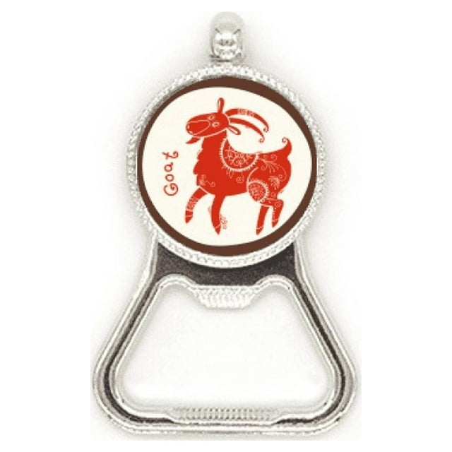 Année du Mouton Animal Chine Zodiaque Bouteille de Bière en Métal Rouge Ouvre-Bouteille en Acier Inoxydable