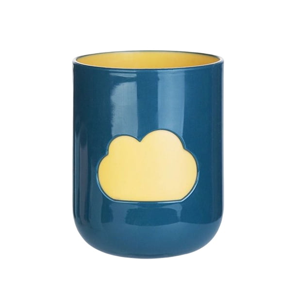 Bewildely Copa Simple de doble capa nubes multiusos portátil cepillado tazas personalidad moda cepillo de titular pareja amante Suministros de limpieza para el hogar Verde oscuro 301-400ml Bewildely HA079641-01