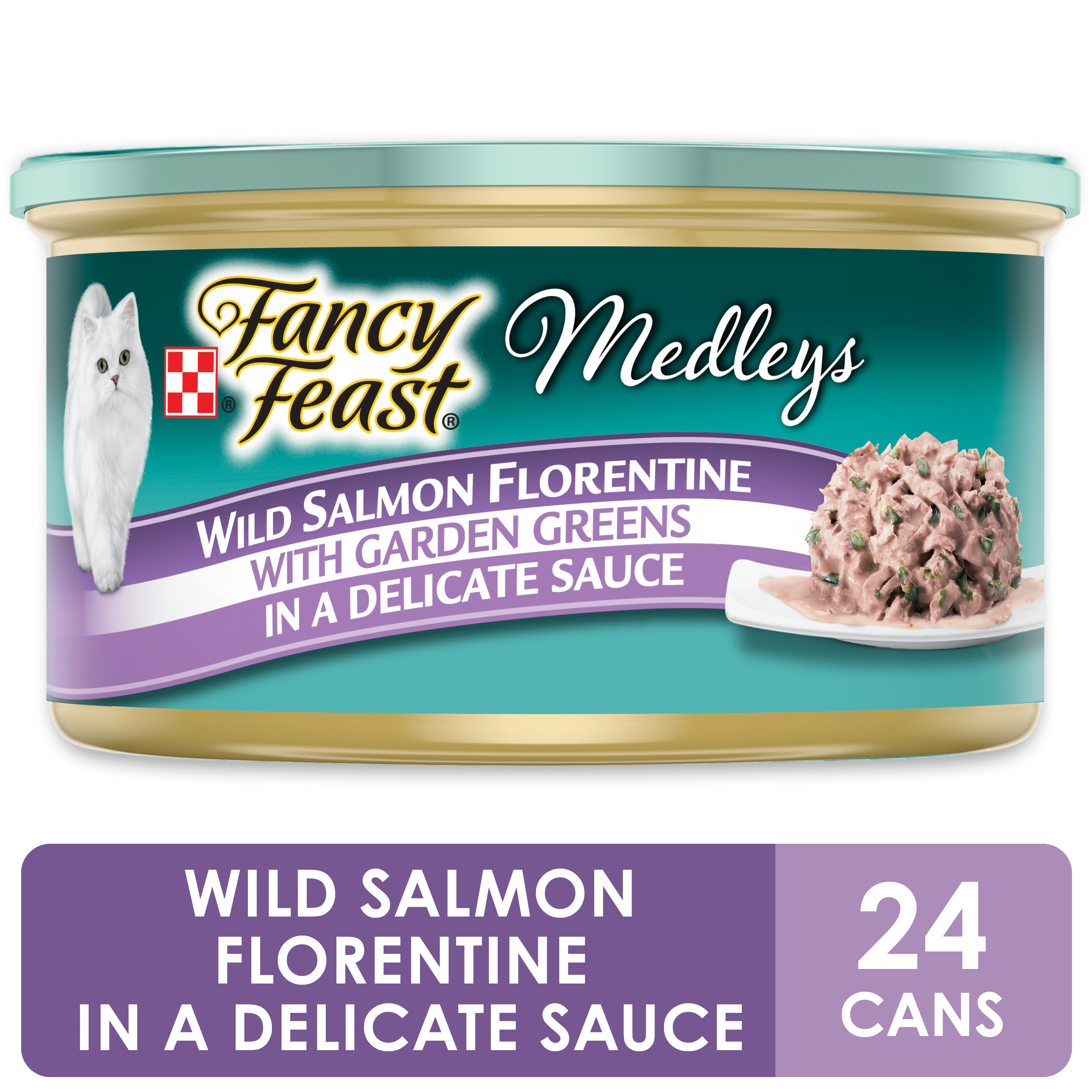 (24 Pack) Fancy Feast Wet Cat Food, Medleys Wild Salmon Florentine With