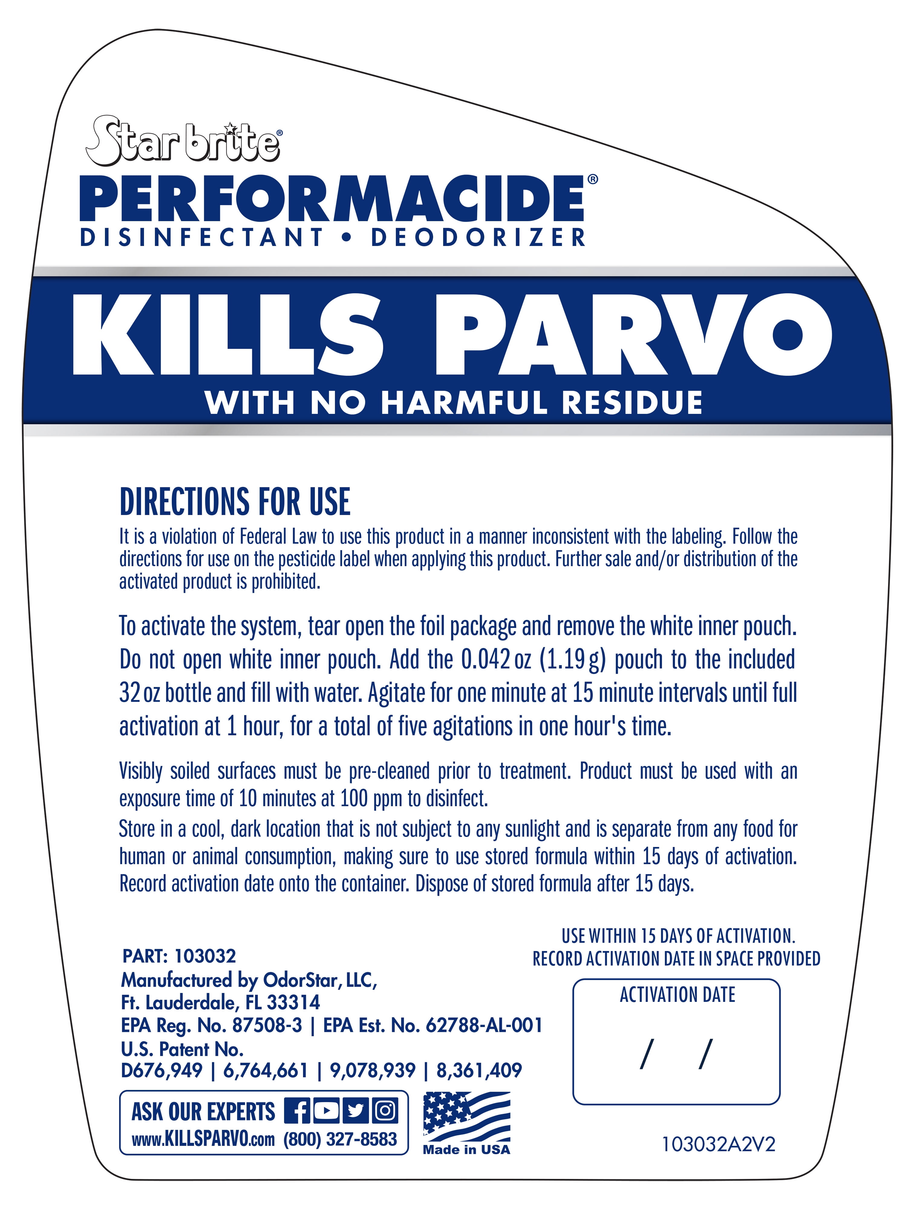 Performacide Kills Parvo Pack Gallon Kit 103000 The Home Depot