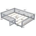 thumbnail image 6 of Noble House Full-Size Montessori Floor Platform Bed, Solid Wood Floor Beds with Fence & Door, Toddler-Safe, Grey, 6 of 9