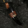 thumbnail image 4 of Mythrojan Viking Drinking Horn Mug 400 ML with Leather Holder and Canvas Bag Medieval Inspired Viking Wine Mead Beer Cup Unique Drinking Vessel Home Decor Gift Accessory, 4 of 6