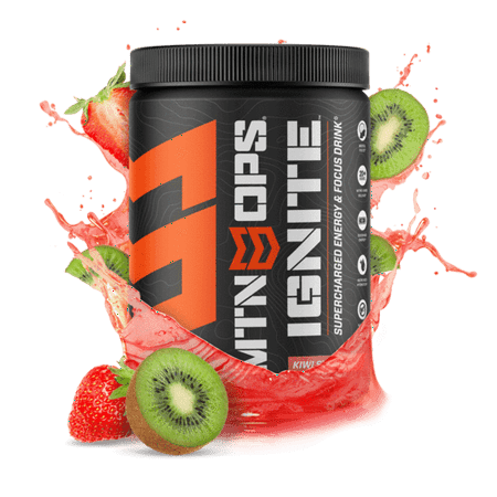 MTN OPS Ignite Supercharged Energy Drink Mix 45-Serving Tub, Kiwi Strawberry