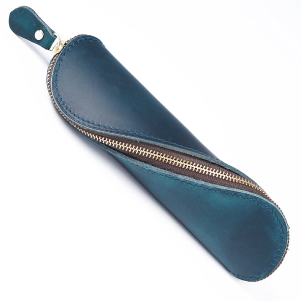 Estuche vintage para lápices, estuche para lápices de piel de Caballo Loco, hecho a mano, para estudiantes, bolsa de almacenamiento de papelería