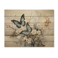 thumbnail image 3 of Designart "Azure Pearl Butterfly Moment Of Chance" Animals Print on Natural Pine Wood, 3 of 5