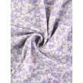 thumbnail image 5 of INSPIRE CHIC Women's Short Puff Sleeve Ruffle Hem Smocked Prom Floral Mini Dress Purple XL, 5 of 5