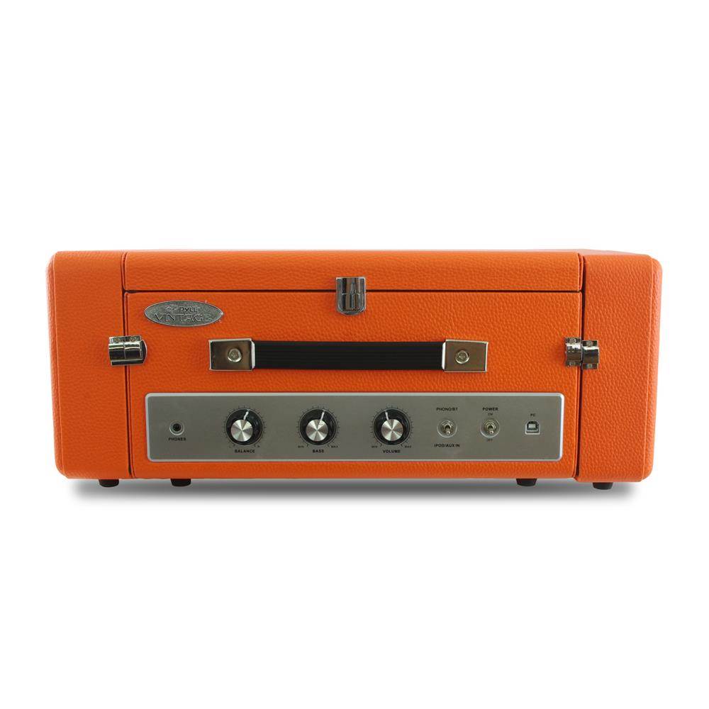 Pyle PLTT82BTOR Bluetooth Turntable Orange Record Player + Vinyl-MP3 Recording - image 2 of 5