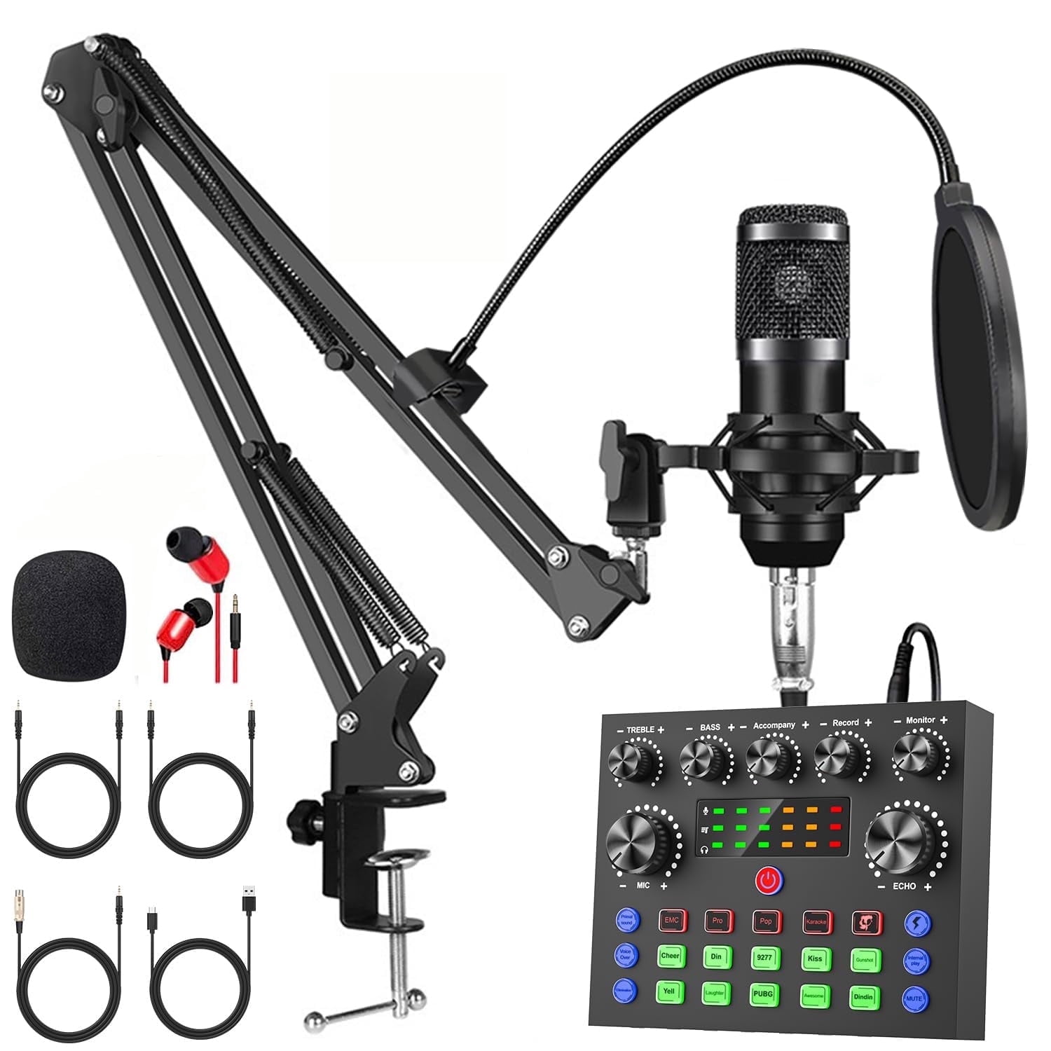 FIFINE K688 XLR USB Podcast Microphone with Boom Arm for PC