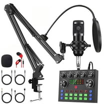 Podcast Equipment Bundle, Recording Studio Package with Podcast Microphone and Voice Changer, Live Sound Card - Audio Interface for Laptop Computer Vlog Living Broadcast Live Streaming YouTube TikTok
