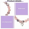 thumbnail image 6 of 4pcs Heart Charm Beaded Bracelet Natural Stone Bracelets for Women Gemstone Stretch Bracelets Round Beaded Bangle Bracelet Birthday Gifts for Sister Best Friend Bestie, 6 of 7