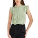 thumbnail image 1 of Camisa sin mangas con volantes para mujer INSPIRE CHIC, escote en V, con abertura, tops casuales elegantes, Verde claro S, 1 of 6