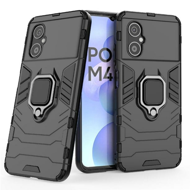 Funda para Xiaomi POCO M4 5G con Soporte Anillo Giratorio 360° y Protección Resistente a Golpes y Caídas