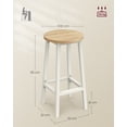thumbnail image 3 of VASAGLE Taburete de bar, Juego de 2, Sillas de Bar, Sillas de Cocina con Estructura de Metal, Fácil Montaje, con Reposapiés, para Cocina, Salón, Comedor, Beige Roble y Blanco Clásico, 3 of 4