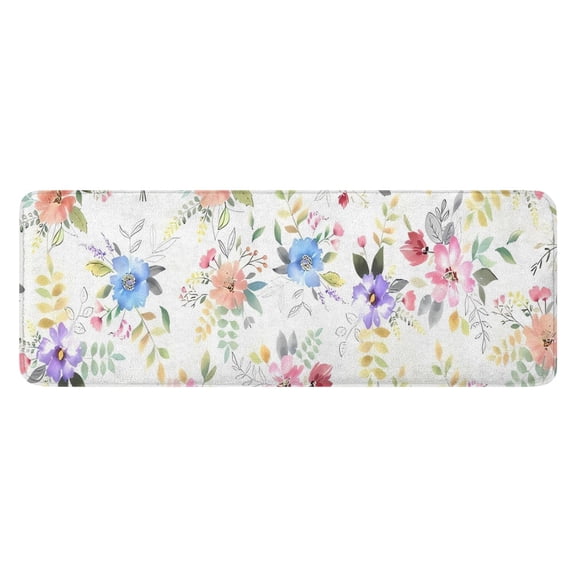 Pioneer Flower Floral Print Pattern Kitchen Rug Mat,Kitchen Runner Rugs Non Skid Washable,Decorative Kitchen Floor Mats for Kitchen,Sink,Laundry,17"x47.2"