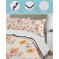 thumbnail image 4 of Quilts King Size Bedding Set, Spring Flowers Lightweight Quilted Comforter, Yellow Pink Floral Pastoral Botanical Soft Reversible Bedspread Coverlet with Pillow Covers for All Season, 96" x 106", 4 of 7