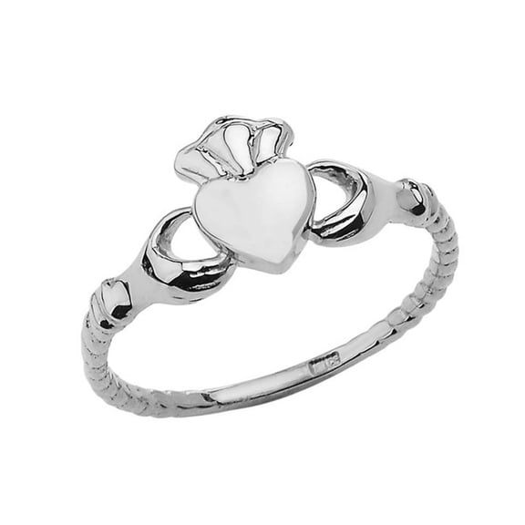 Sterling Silver Irish Celtic Claddagh Heart Crown Ring- Size 9