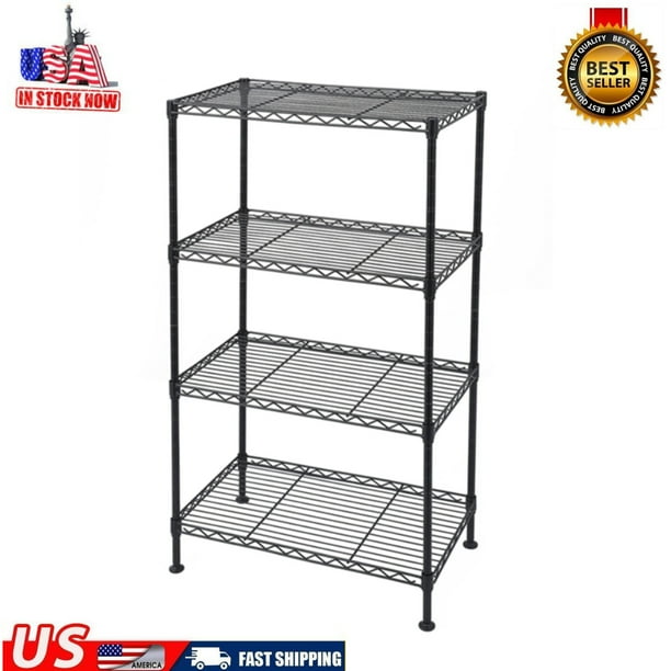 Best 4Shelf Shelving Units and Storage on Wheels, Adjustable Carbon