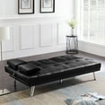 thumbnail image 3 of Urhomepro Sofa Bed with Cupholders, Black, 3 of 11