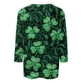 thumbnail image 4 of successthop St Patricks Day Clothing Women Green Casual Oversized Crewneck Outfits 3/4 Sleeve Shirt Plus Size Blouse 4XL, 4 of 5