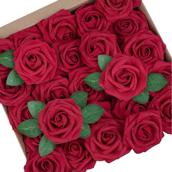Artificial Red Roses Bulk Stems