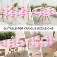 thumbnail image 7 of Elegant Floral Round Tablecloth with Elastic Fit, Soft and Lightweight Polyester for Home or Outdoor Use, Fits 44-52 Inch Tables, 7 of 7