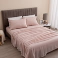 thumbnail image 4 of Linery & Co. Premium Super Soft Extra Plush Fleece Sheet Set Blush Pink Queen, 4 of 5