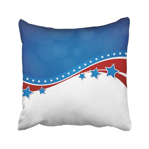 ARTJIA Blue Swoosh American Design Red Patriot Star America Flag