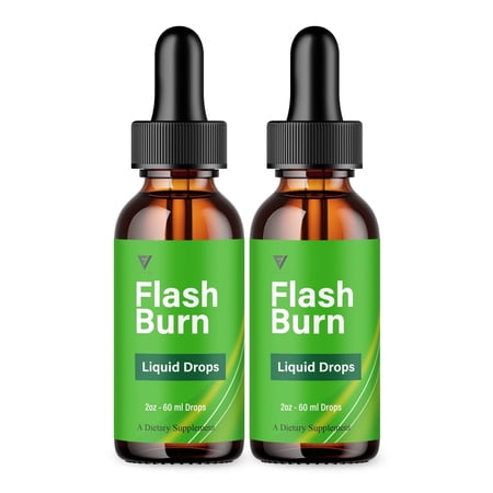 (2 Pack) FlashBurn Health Support Drops, Flash Burn Advanced Supplement (4 oz)