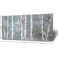 thumbnail image 3 of HFDF Teal Wall Art 100% Hand-Pated Landscape Forest Oil Patg on Canvas Origal Artwork Gold Bird Birch Tree Artwork White Birch at Night for Livg Room Bedroom Office Decor 32x16 20x16inch Framed, 3 of 5