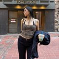 thumbnail image 2 of Women Leapord Colorblock Trim Sling Top Camis, 2 of 6