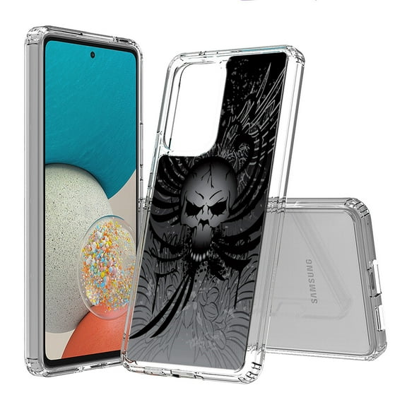 AquaFlex Hybrid Slim Designed For Samsung Galaxy A53 5G Case Tranparent Clear And Skull Series