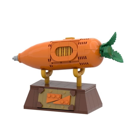 CNV MOC Zootopia Carrot Recorder Pen Building Blocks Model with Display Stand, Classic Cartoon Movie Assembly Bricks Set, Desktop Decoration Gift Toy