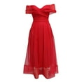 thumbnail image 4 of Robes pour Femmes en Solde Grande Taille Robe de Soirée Tendance Ample une Épaule Col en V Couleur Unie Formelle Longue Dress Rouge m JE, 4 of 8