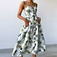 thumbnail image 1 of AMERTEER Robes à Imprimé Floral pour Femmes Été Aguichant Col en V Robe Longue Élégante Décontractée Sans Manches Dos Nu Robe de Soirée, 1 of 2
