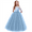 Blue, variant on Flower Girls Vintage Lace Dress Kids 3/4 Sleeve Tulle Dresses Wedding Party Prom Ball Gown