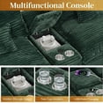 thumbnail image 3 of Vinform 145" U Shaped Cloud Couch Sectional with USB Charging, Hidden Storage, Cup Holders & Double Chaise, Green, 3 of 8